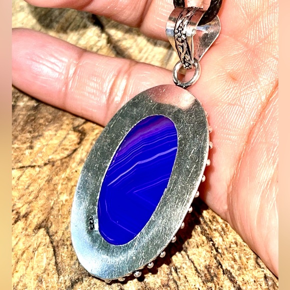 Purple Botsawana Agate Pendant 2” - Picture 5 of 8